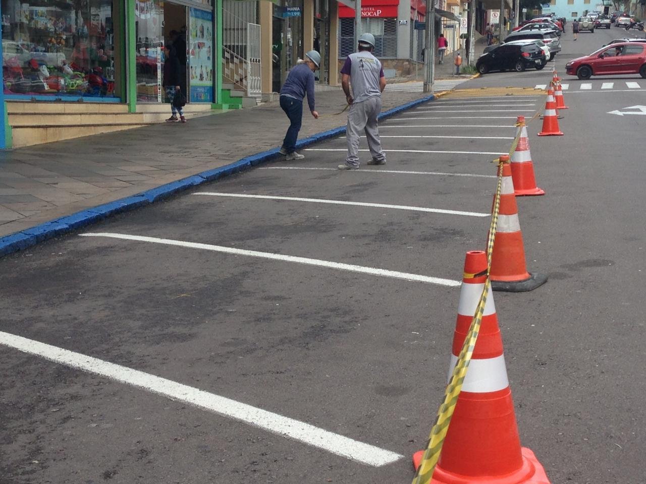 As vagas receberam sensores veiculares