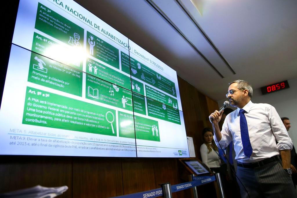 Ministro da Educa&ccedil;&atilde;o, Abraham Weintraub, durante audi&ecirc;ncia p&uacute;blica na Comiss&atilde;o de Educa&ccedil;&atilde;o, Cultura e Esporte do Senado.