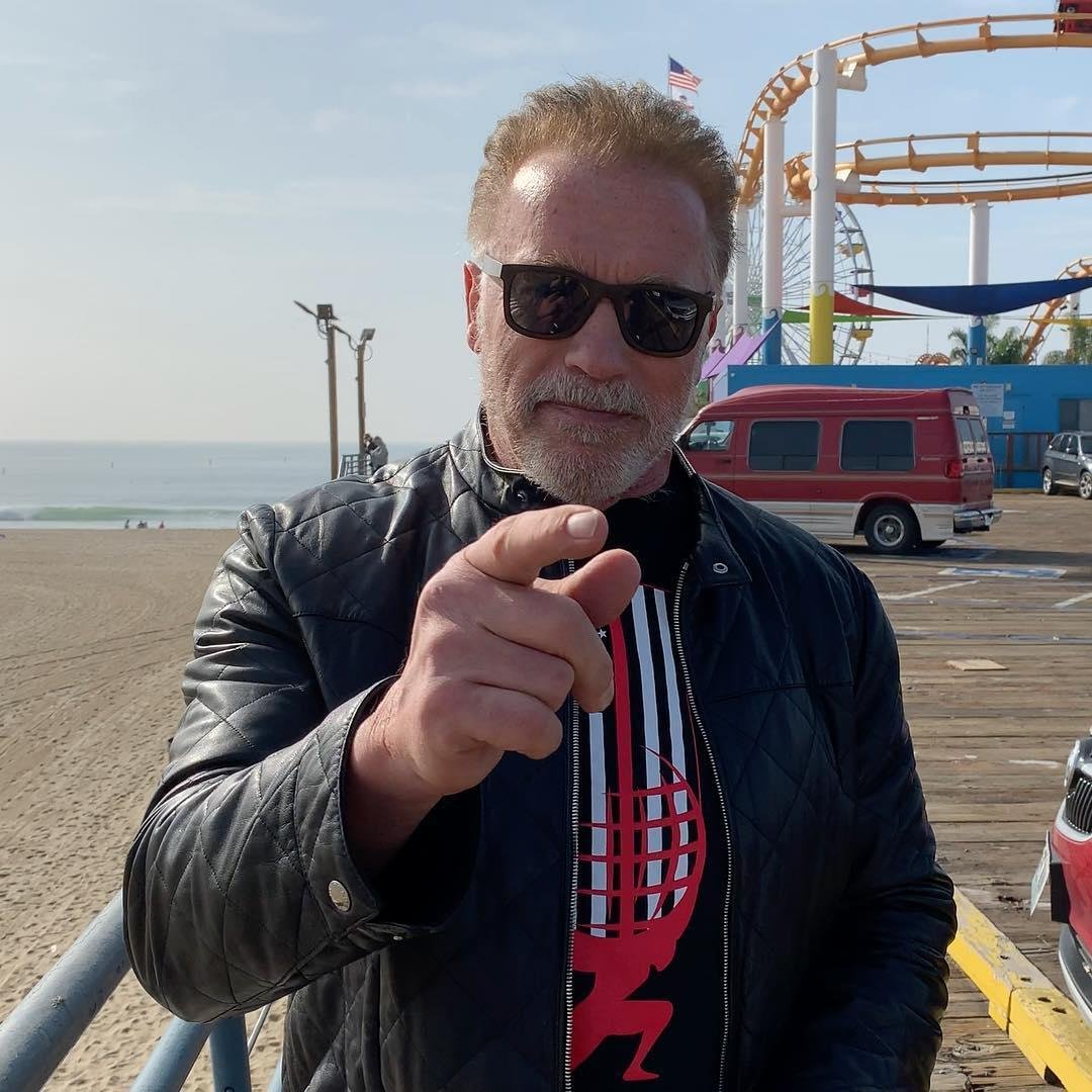 Schwarzenegger, de 71 anos, foi atingido pelas costas