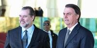 Presidente Jair Bolsonaro recebeu ontem o presidente do Supremo Tribunal Federal, ministro Dias Toffoli, no Palácio da Alvorada