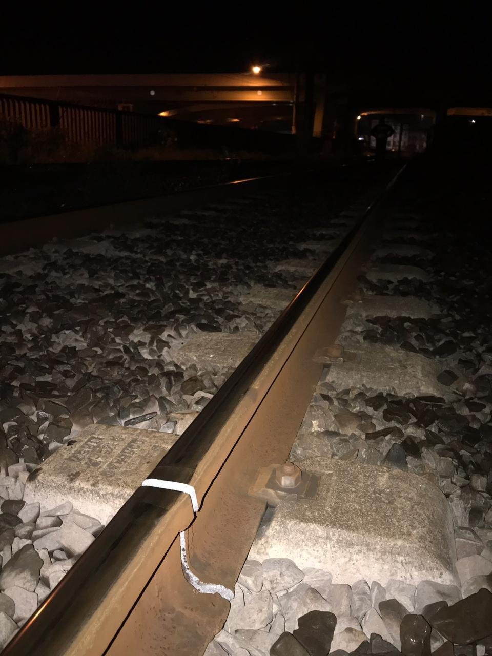 Frio provocou fissura em trilho de trem