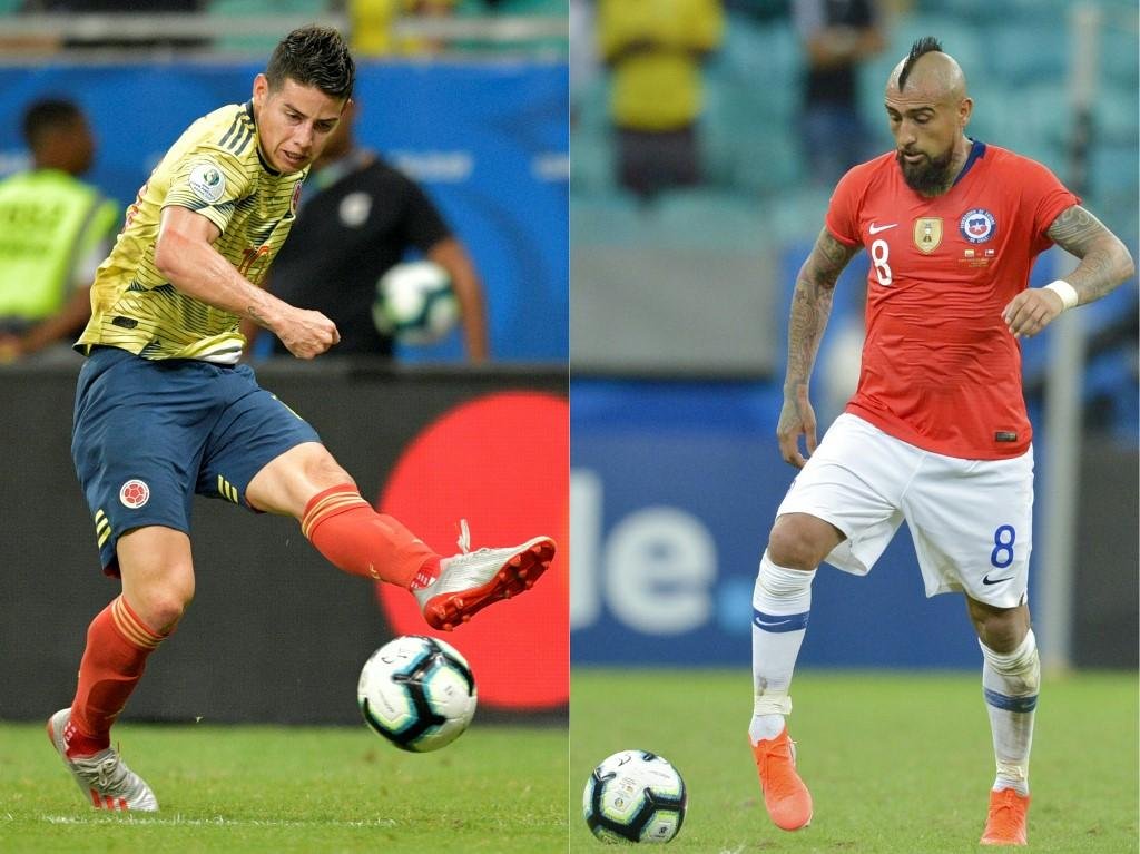 James Rodr&iacute;guez e Vidal devem estar em campo nesta sexta pela Copa Am&eacute;rica