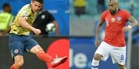 James Rodríguez e Vidal devem estar em campo nesta sexta pela Copa América