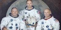 Tripulação da Apollo 11: Neil A. Armstrong, Michael Collins e Edwin E. 