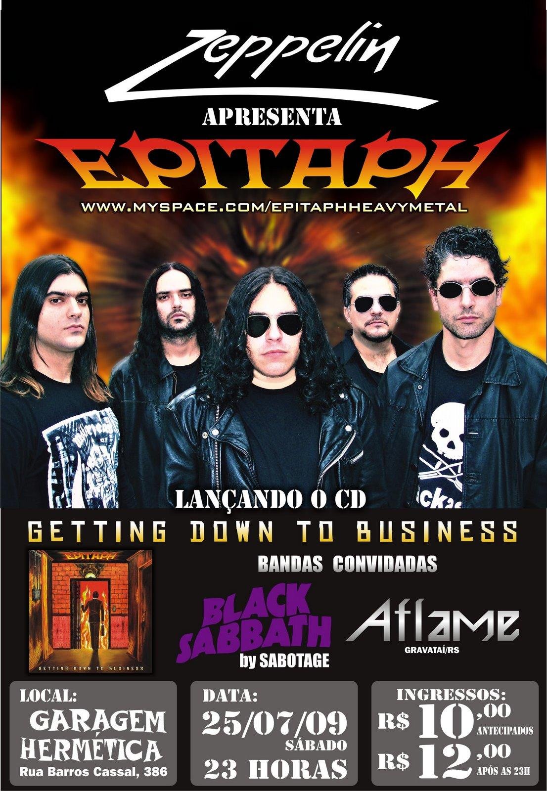 Cartaz do show da Epitaph no Garagem Herm&eacute;tica em 2009