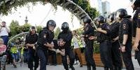 Manifestantes foram presos neste sábado na Rússia