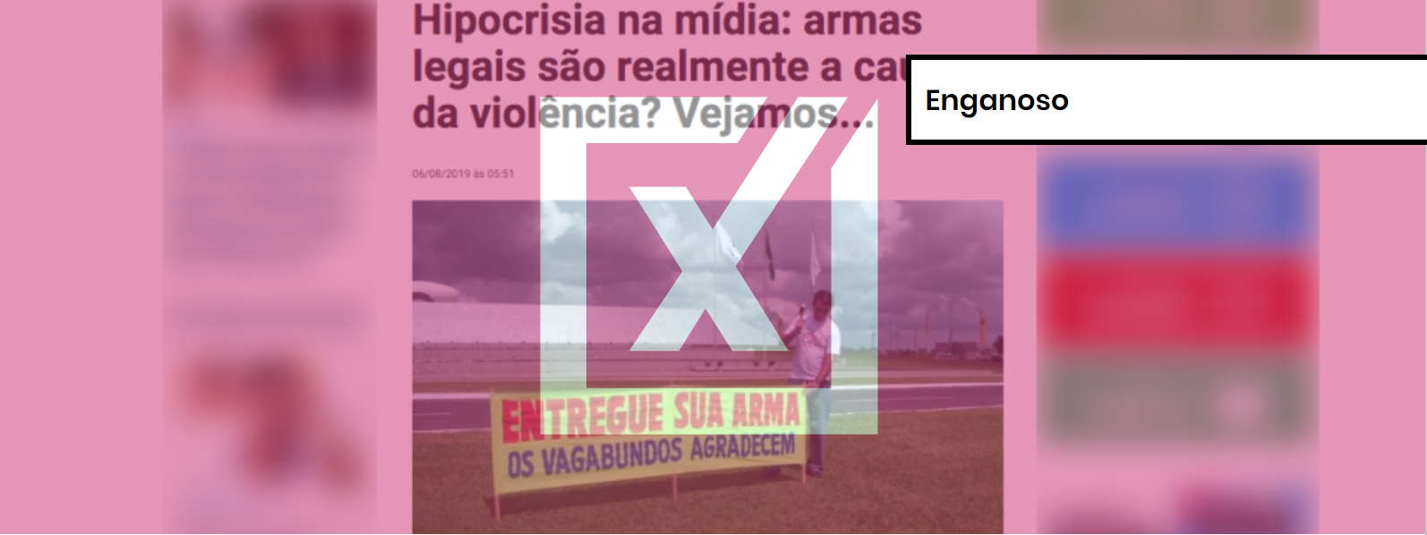 Artigo usa n&uacute;meros de armas e homic&iacute;dios dos Estados Unidos, mas fornece dados incorretos sobre o Brasil