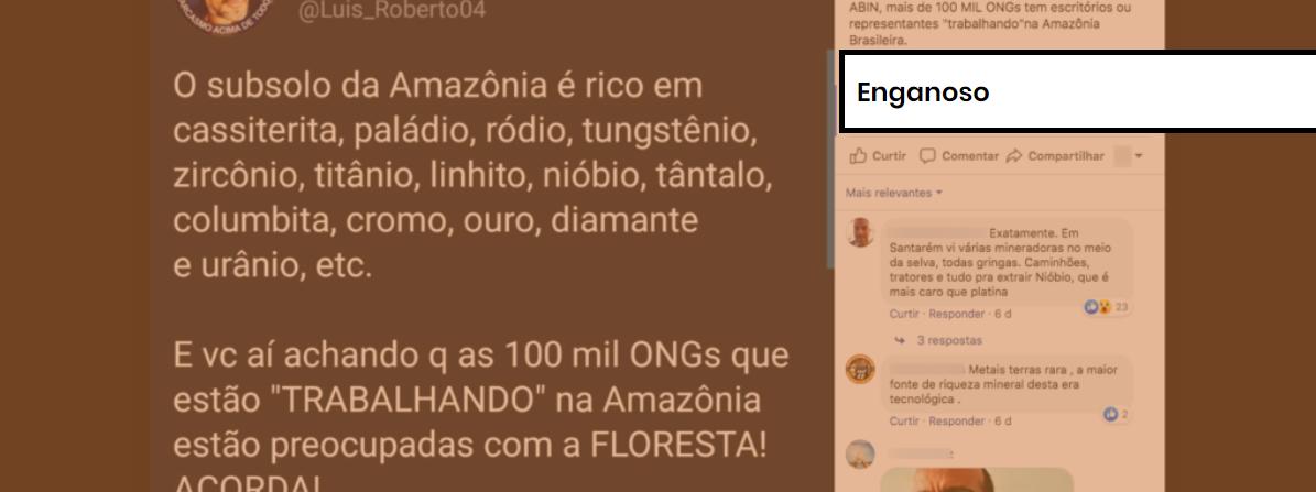 Por lei, ONGs s&atilde;o entidades sem fins lucrativos e n&atilde;o podem obter autoriza&ccedil;&atilde;o para explora&ccedil;&atilde;o mineral
