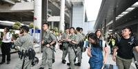 Efetivo da polícia esteve presente no local da manifestação em Hong Kong