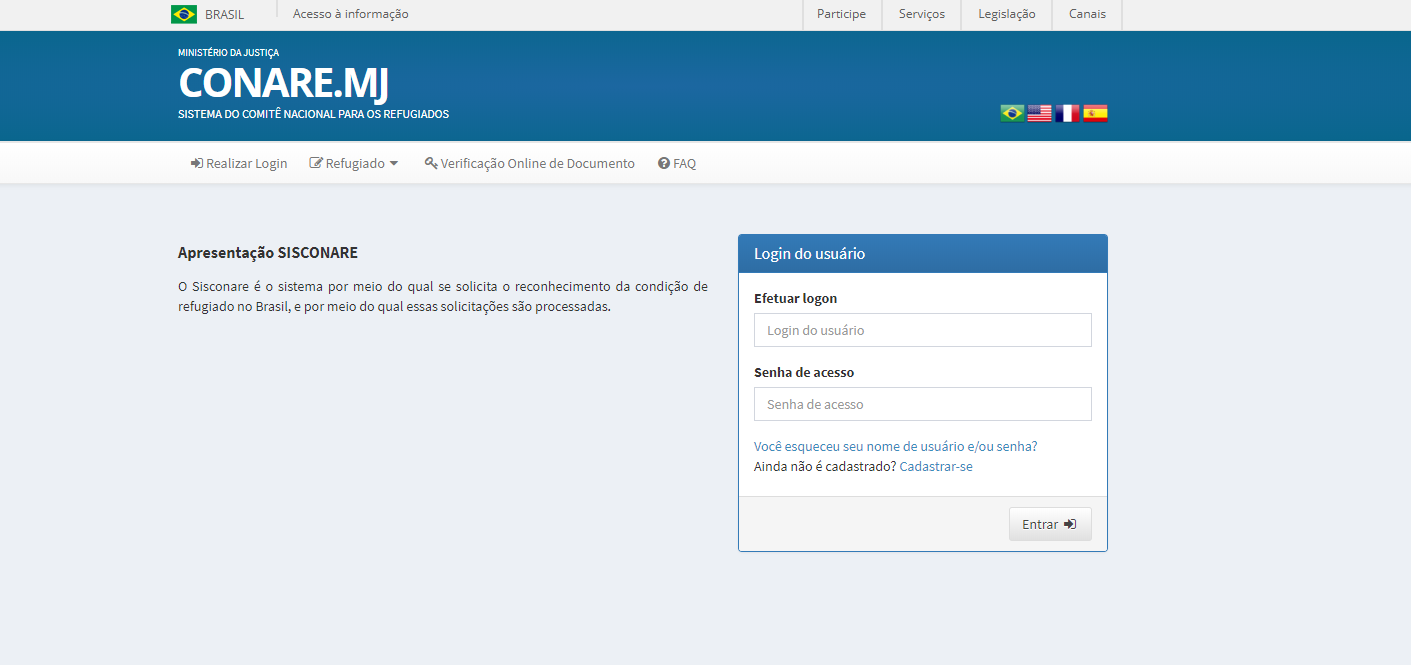 Servi&ccedil;o deve ser solicitado pelo site do Sisconare