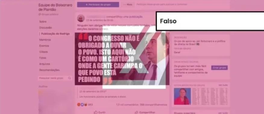 Frase original foi modificada