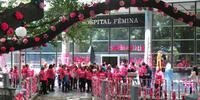 Hospital Fêmina foi tomado pelas flores de crochê e tricô para a campanha do Outubro Rosa