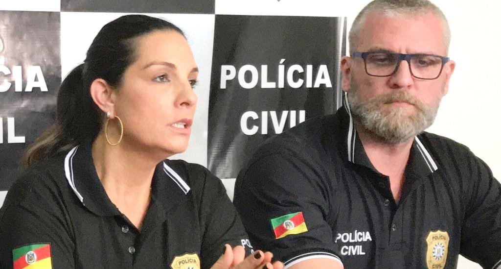 Delegada Vanessa Pitrez e delegado Guilherme Gerdardt detalharam a&ccedil;&atilde;o realizada na manh&atilde; desta sexta-feira