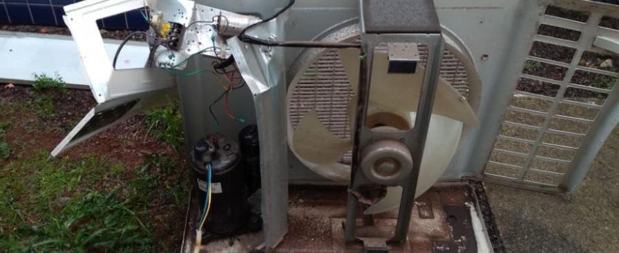 Escola Recanto dos Girass&oacute;is teve o ar condicionado destru&iacute;do