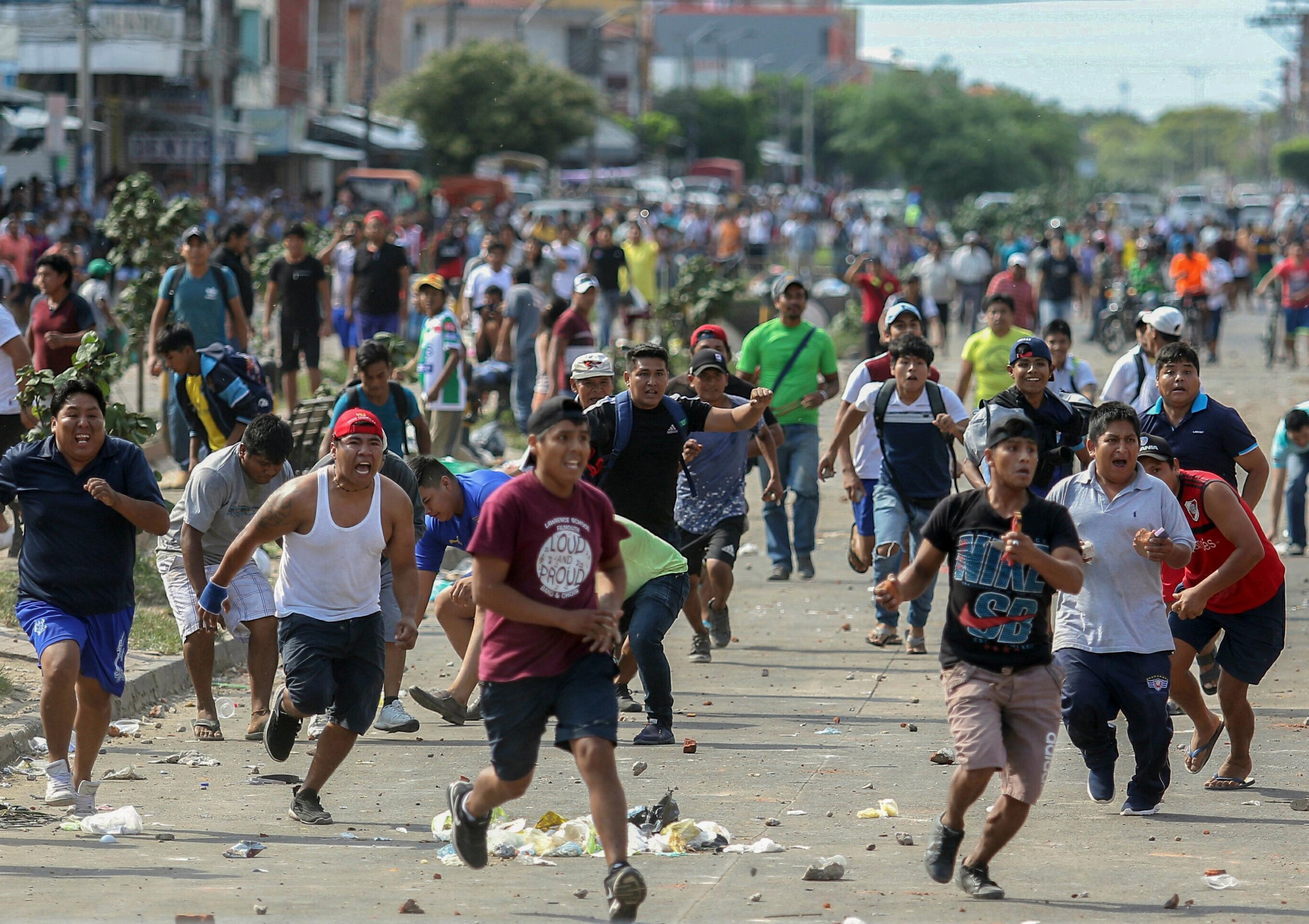 Protestos em Santa Cruz, na Bol&iacute;via