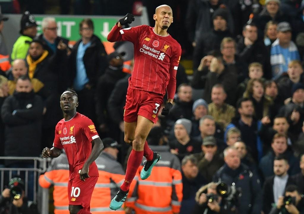 Fabinho abriu o placar para o Liverpool