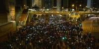 Ato deste domingo foi uma das maiores já realizadas desde o início dos protestos em Hong Kong
