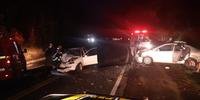 Carros com placas de Chapecó e São Leopoldo se envolveram no acidente