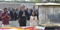 Bolsonaro participou de homenagem a Ghandi, considerado um dos heróis da história da Índia
