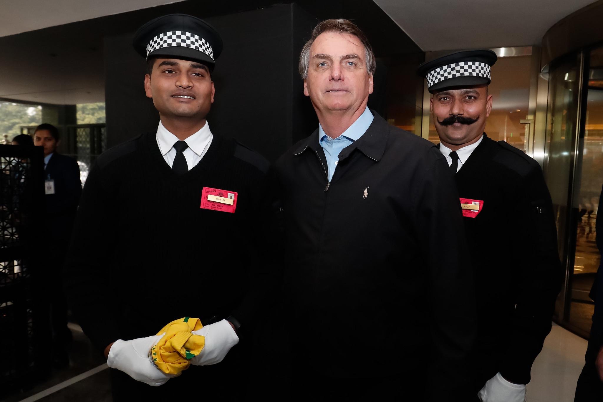 Presidente da Rep&uacute;blica, Jair Bolsonaro, durante partida de Nova D&eacute;lhi