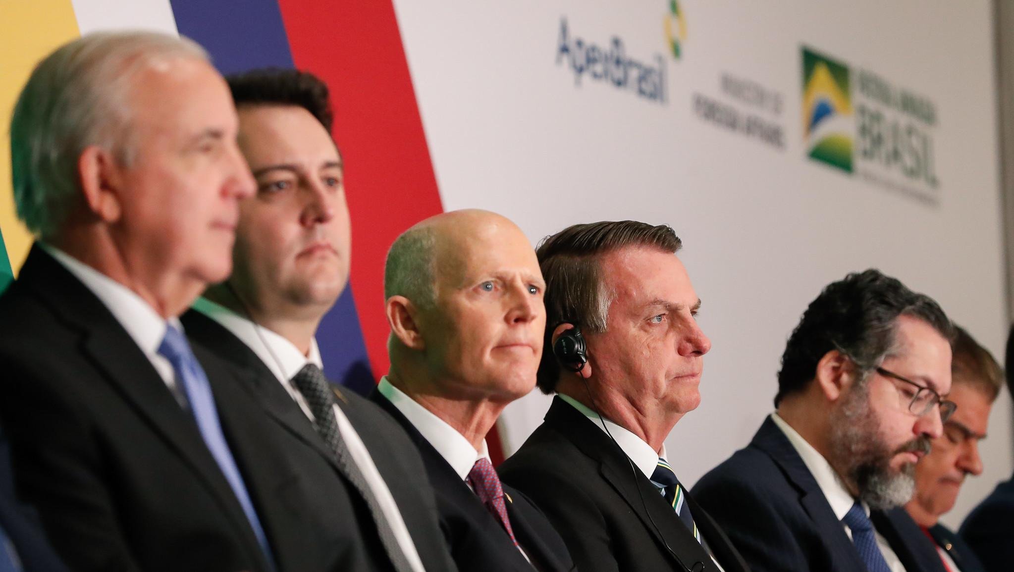 Bolsonaro participou da abertura de um semin&aacute;rio empresarial com cerca de 350 convidados