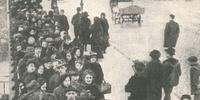 Formavam-se filas para comprar alimentos no final da Primeira Guerra