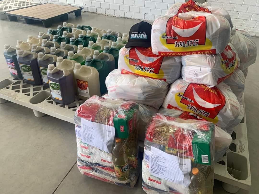 Consulado de Gravata&iacute; arrecadou mais de 20 cestas b&aacute;sicas e cerca de 200 litros de material de limpeza para doar