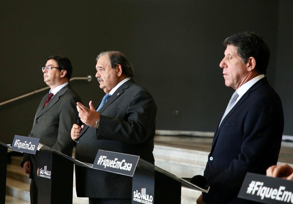 Entrevista coletiva sobre atualiza&ccedil;&atilde;o sobre Covid-19 no estado de S&atilde;o Paulo ocorreu no Pal&aacute;cio dos Bandeirantes