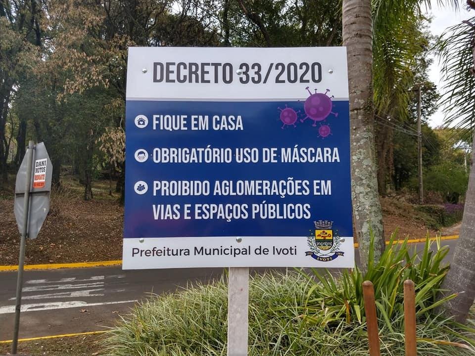 Prefeitura de Ivoti alerta moradores e visitantes sobre os cuidados para a n&atilde;o prolifera&ccedil;&atilde;o da Covid-19