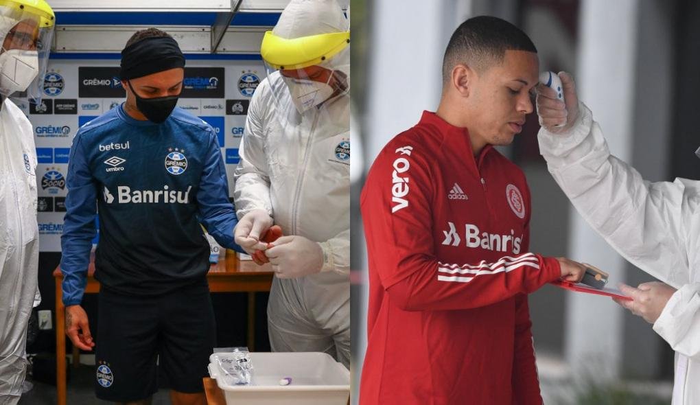 Jogadores de Inter e Gr&ecirc;mio passar&atilde;o por novos testes para analisar se foram contaminados pela Covid-19