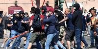 Manifestação de extrema-direita acabou em confronto com a polícia na Itália