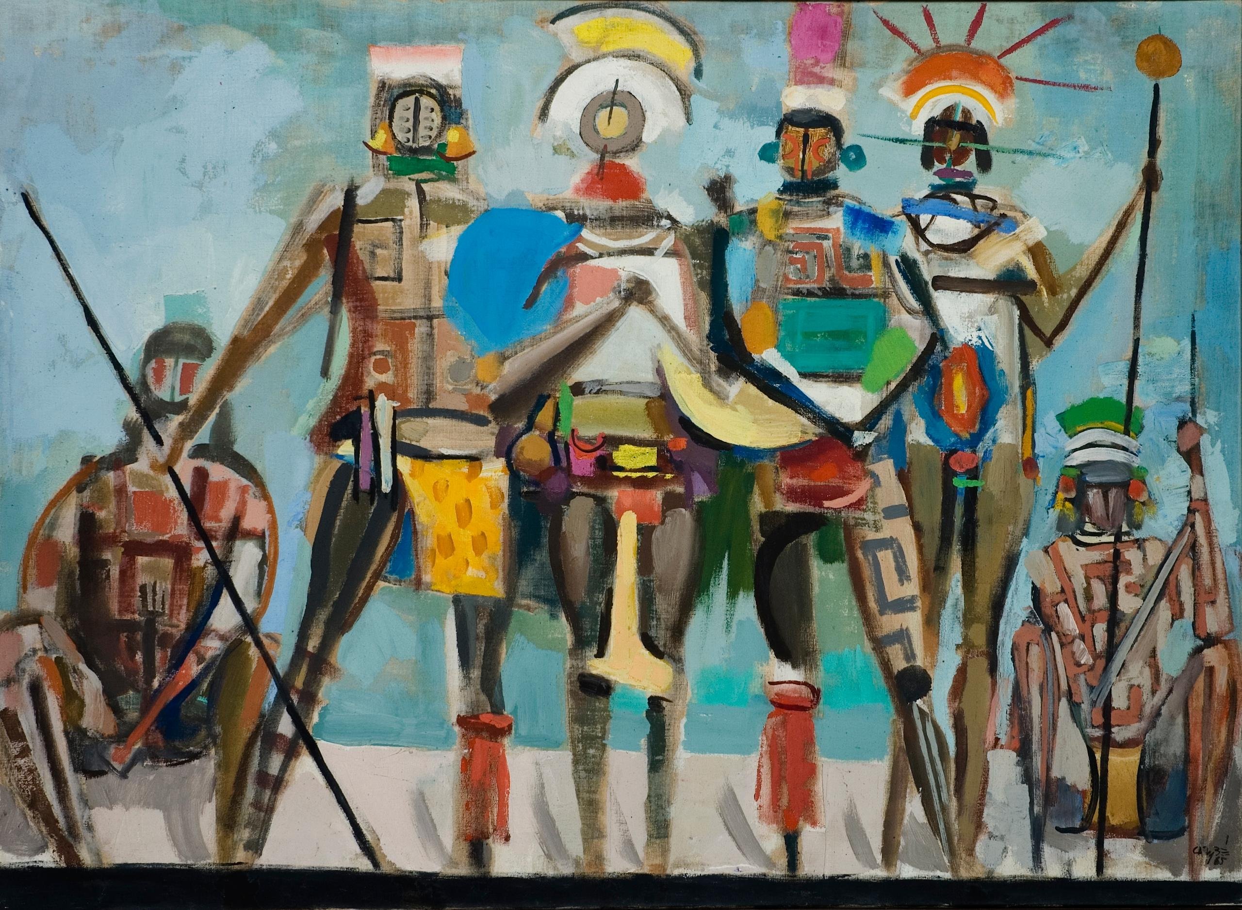 Pintura &ldquo;Os caciques&rdquo;, de Carybe, integra o desafio da Pinacoteca Ruben Berta