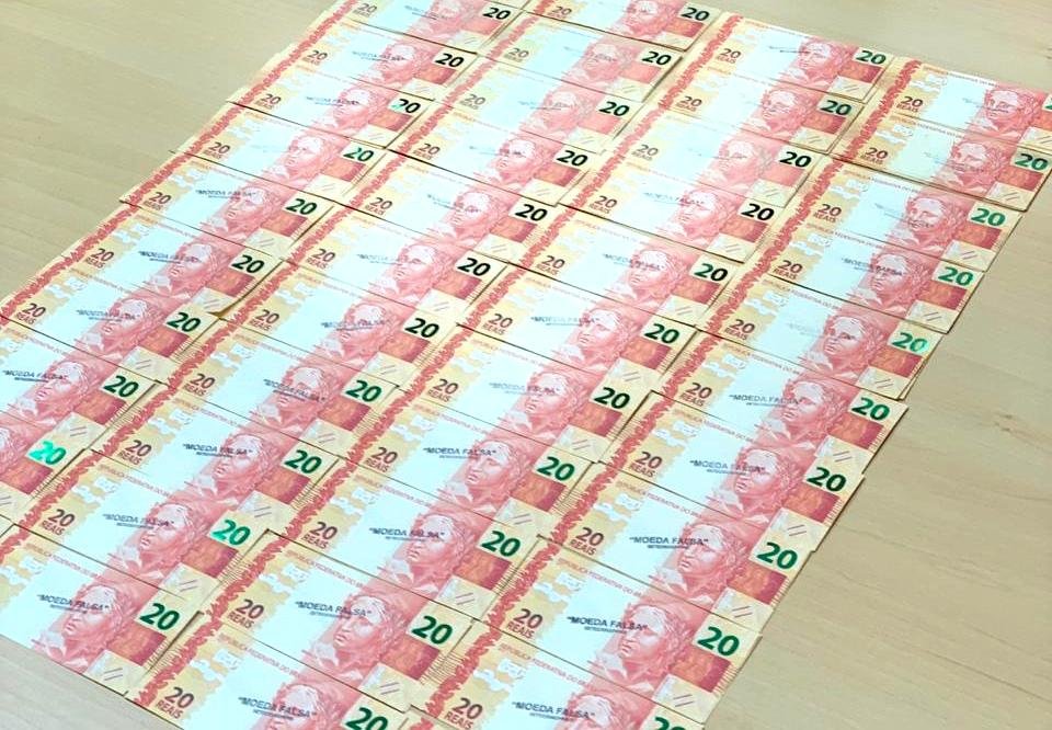 Um total de 306 c&eacute;dulas de R$ 20,00 foram apreendidas e periciadas