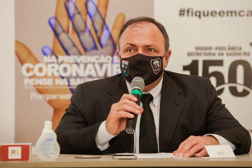 Eduardo Pazuello participou, nesta ter&ccedil;a-feira, de uma coletiva no Pal&aacute;cio Piratini