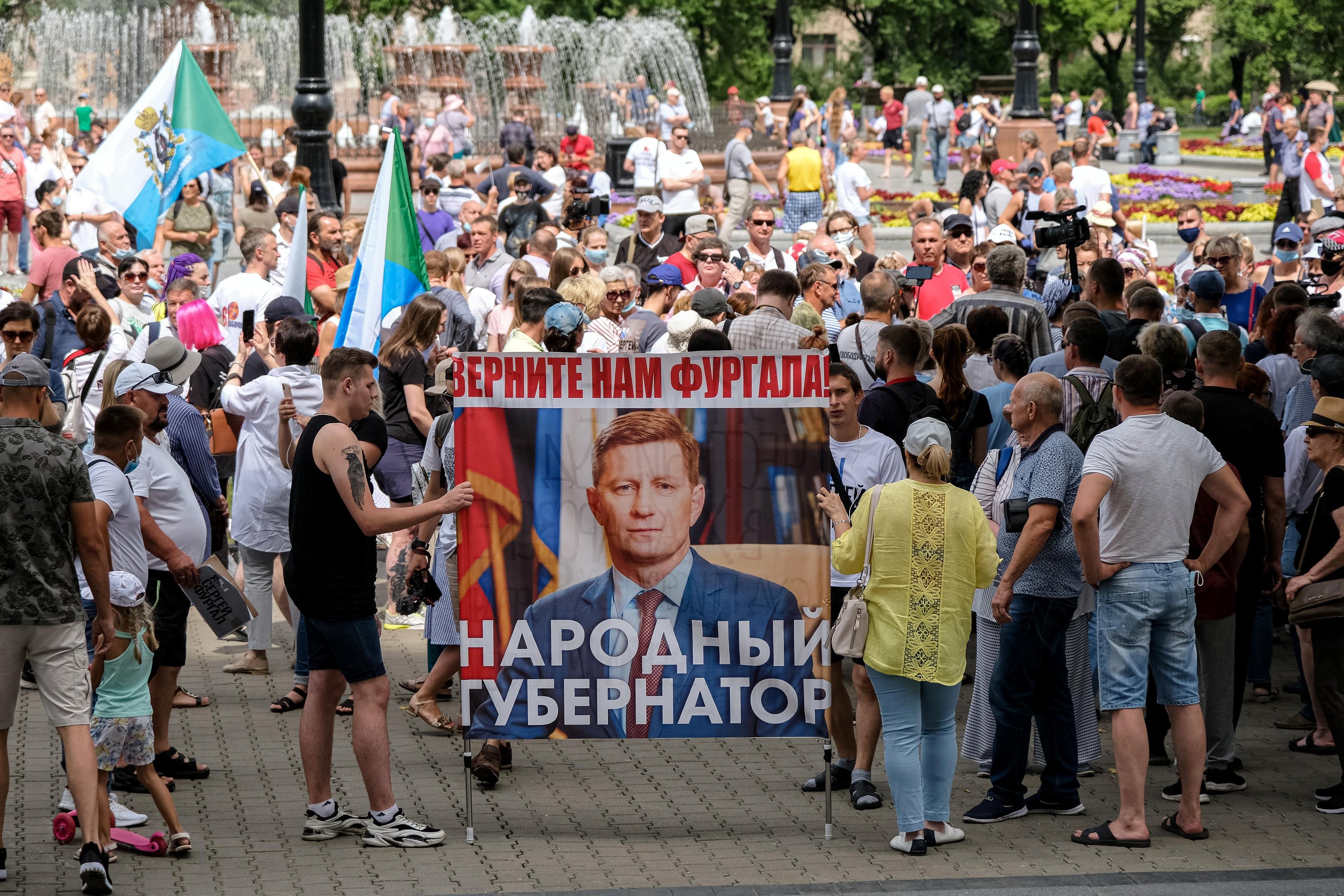 Manifestantes repetiam palavras de ordem contra Putin