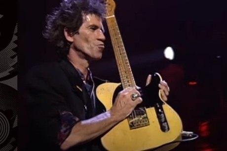 Keith Richards durante a turn&ecirc; de 'Steel Wheels'