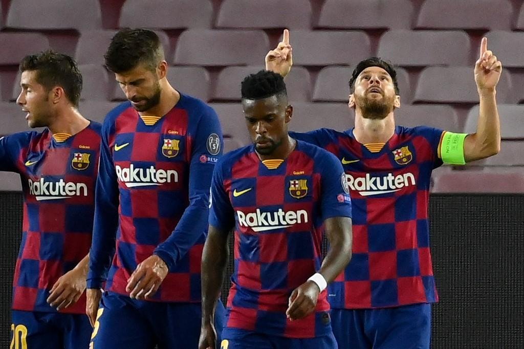 Messi marcou o segundo gol do jogo contra o Napoli que garantiu o avan&ccedil;o para as quartas