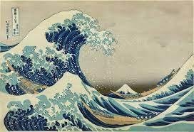 &Eacute; de Katsushika Hokusai o ic&ocirc;nico "A grande onda de Kanagawa"
