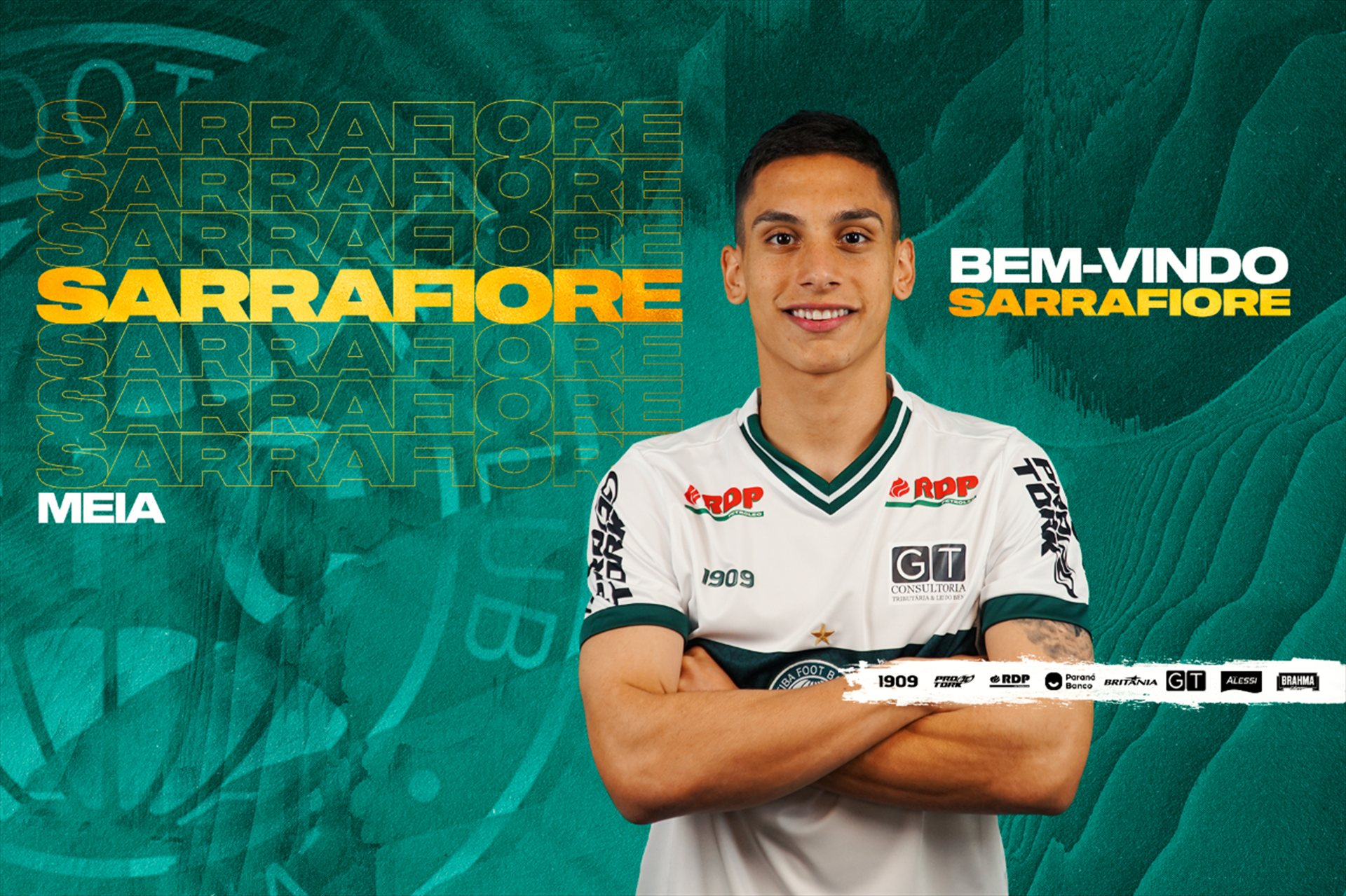 Coritiba anunciou a contrata&ccedil;&atilde;o do meia Sarrafiore