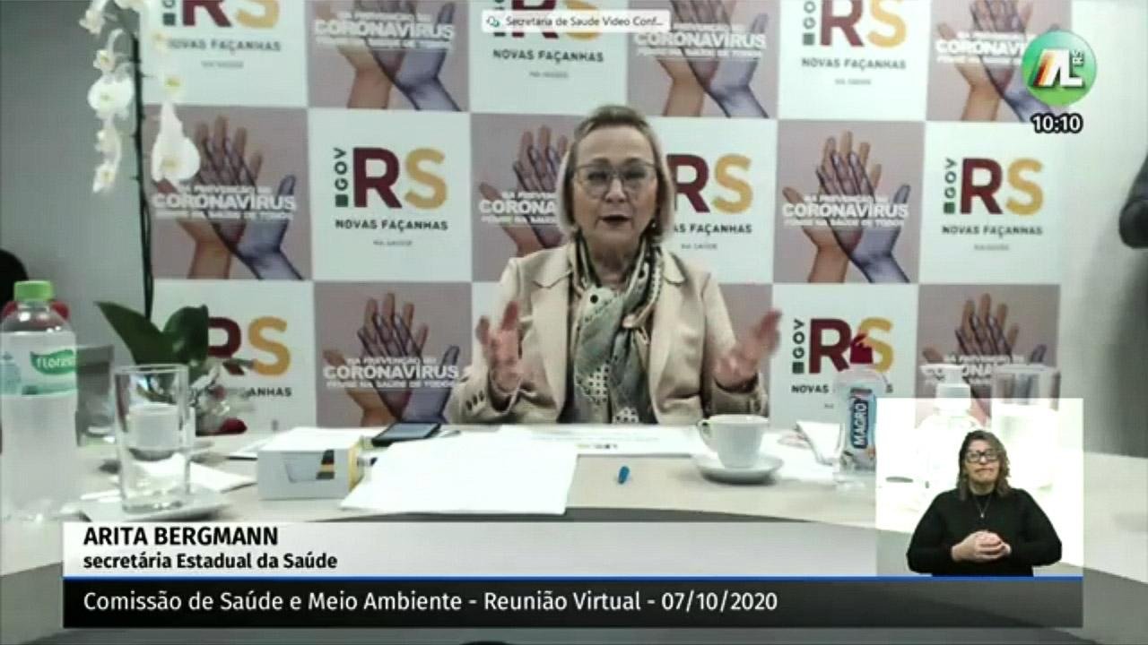 Secret&aacute;ria estadual da Sa&uacute;de, Arita Bergmann, e equipe falaram sobre os investimentos do segundo quadrimestre de 2020 no Estado