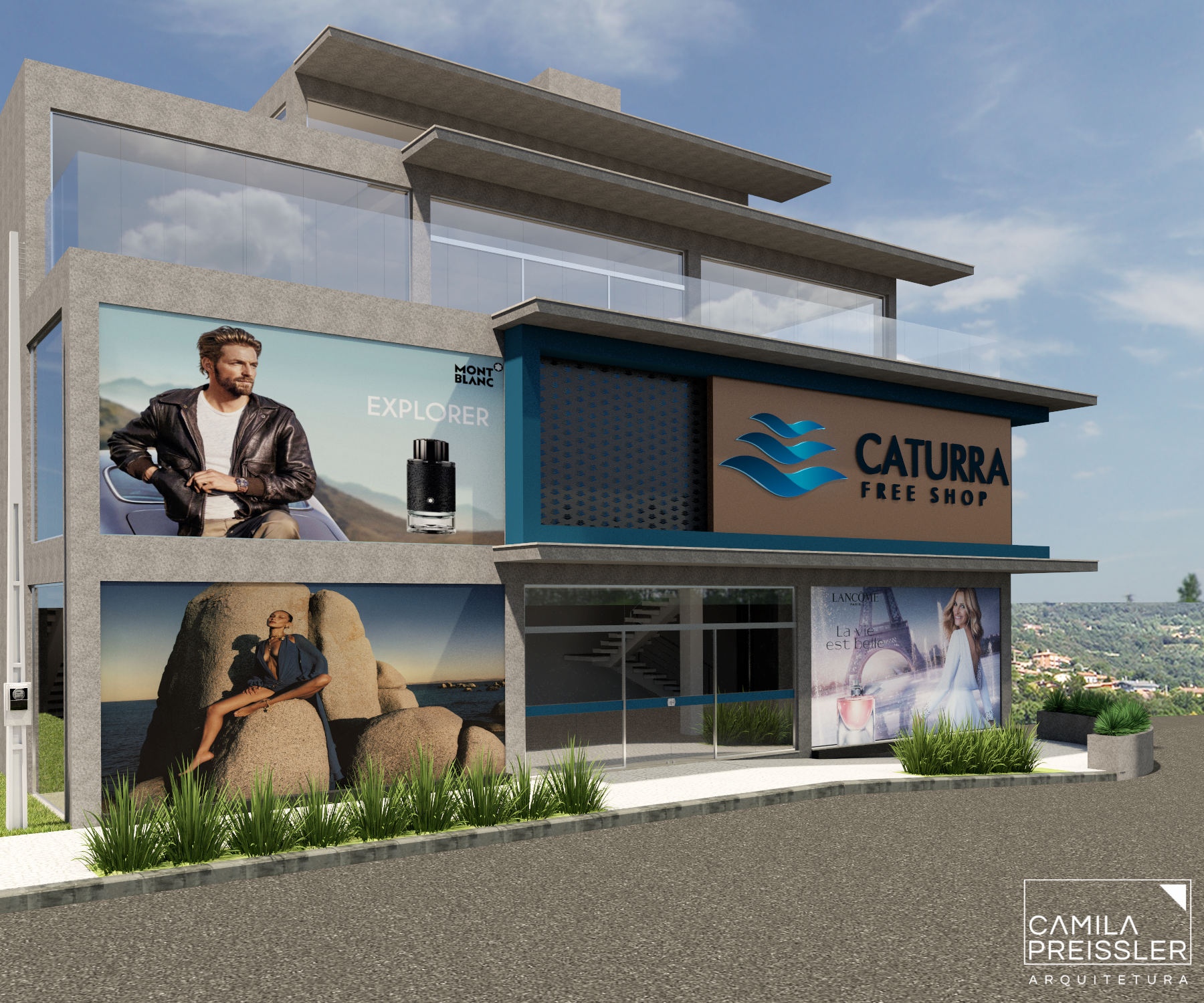 Caturra Free Shop est&aacute; localizado em frente a pra&ccedil;a principal de Porto Xavier