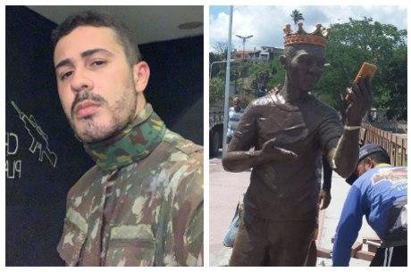Est&aacute;tua do influenciador n&atilde;o foi instalada