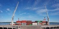 O contêiner chegou no início desta semana ao porto privado Terport, na cidade de Villeta, nos arredores de Assunção