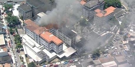 Um inc&ecirc;ndio atingiu o Hospital Federal de Bonsucesso no Rio de Janeiro