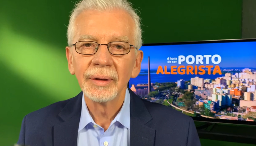 Tr&ecirc;s horas antes, no mesmo cen&aacute;rio de fundo verde, Fortunati transmitira sua &uacute;ltima live da campanha de 2020