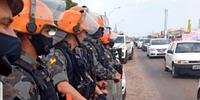 Policiais militares permaneceram de prontidão até o fim da votação
