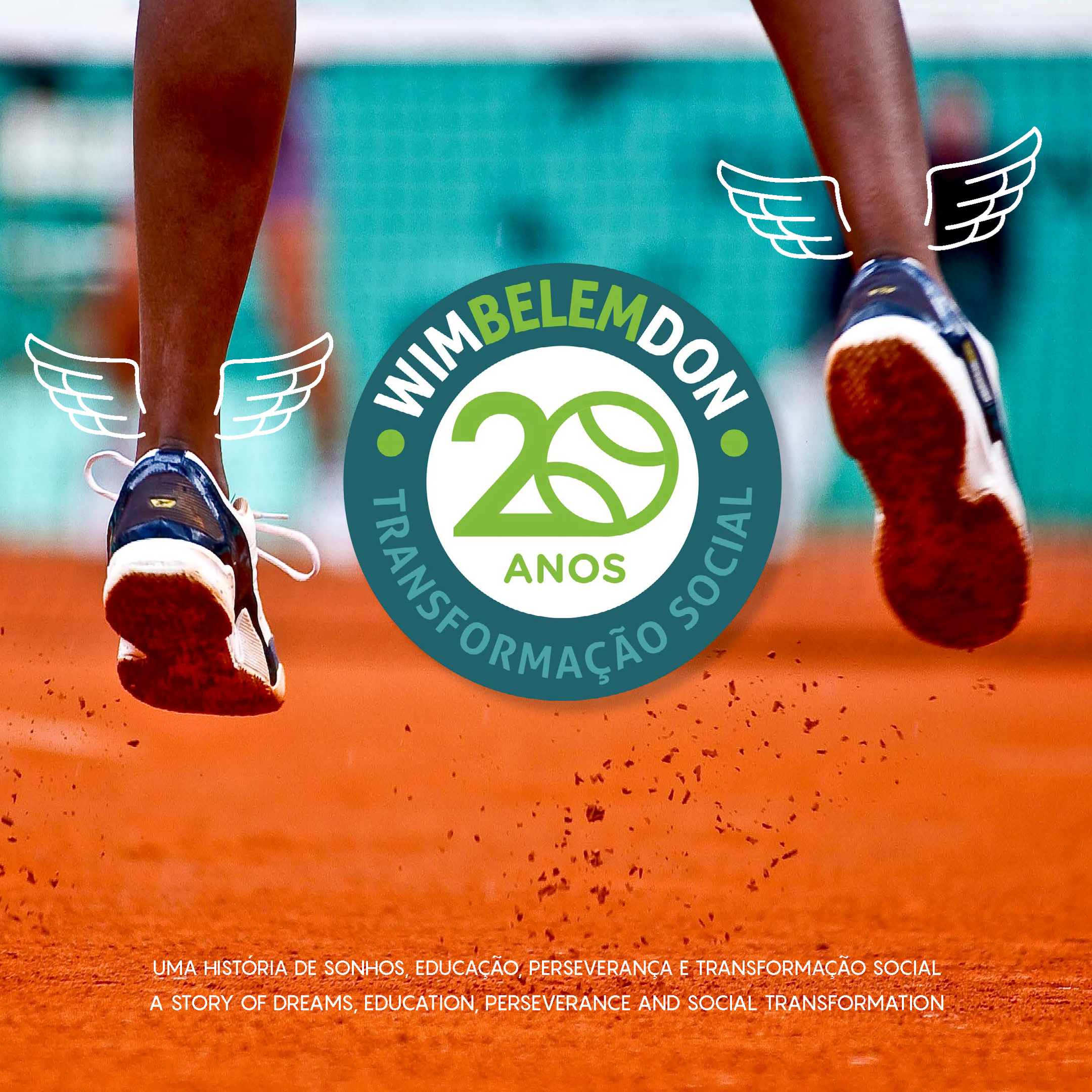 Capa do livro WimBelemDon 20 anos - Uma Hist&oacute;ria de Sonhos, Educa&ccedil;&atilde;o, Perseveran&ccedil;a e Transforma&ccedil;&atilde;o Social