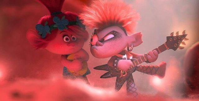A Rainha Barb luta para que o Rock seja o estilo dominante no mundo dos Trolls