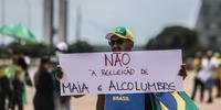 Apoiadores de Jair Bolsonaro protestaram contra a possibilidade de reeleição Rodrigo Maia e Davi Alcolumbre aos comandos da Câmara e Senado