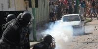 BM usou bombas de gás para dispersar protesto